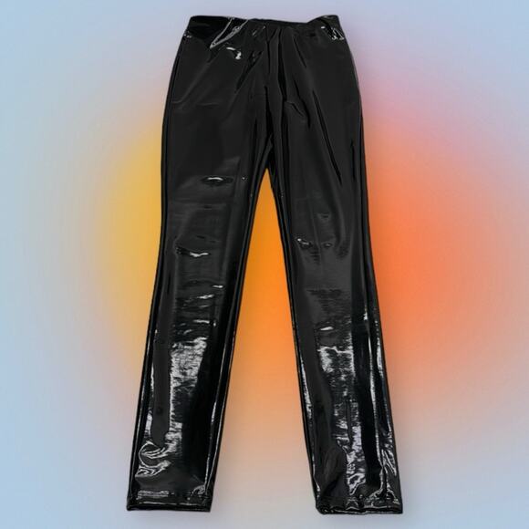 Divided Pants - DIVIDED Women’s 6 Black Pull On Latex Polyurethane Legging Pant